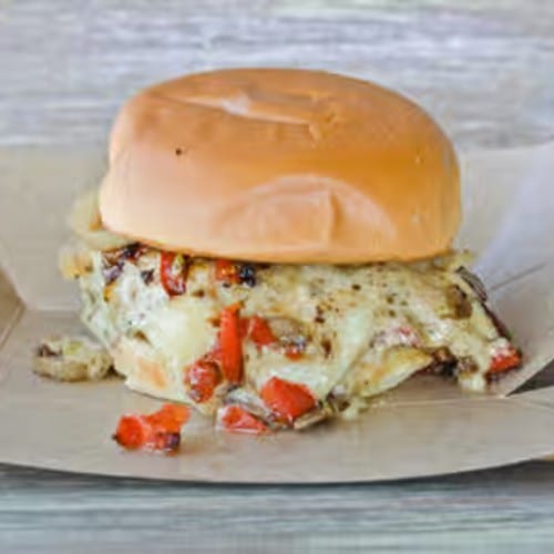Smothered Chicken Sandwich.