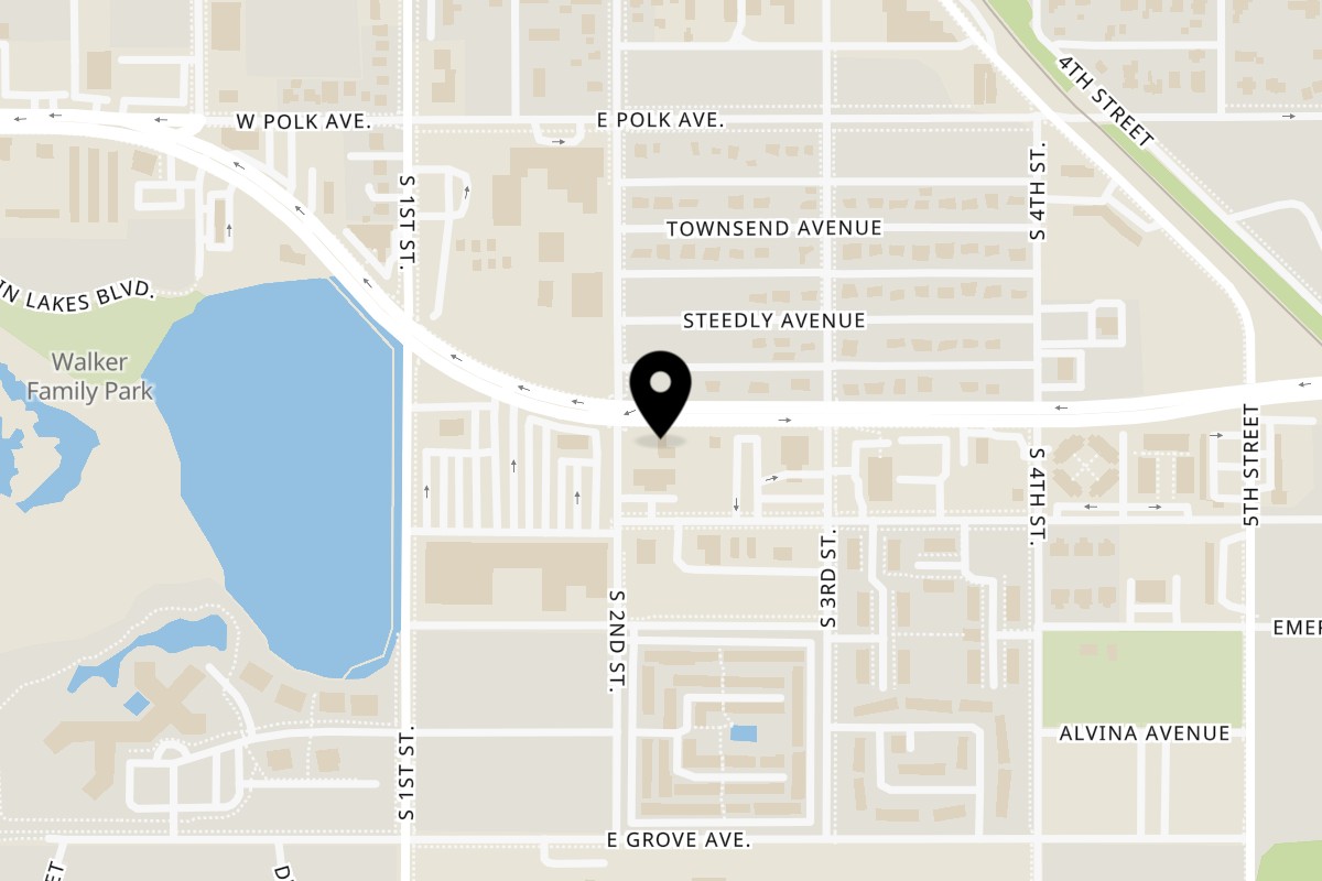 Map showing the location of Brake Burger Garage on 206 State Rd 60 in Lake Wales